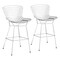 Modern Home Set of 2 Silver Mid-Century Mesh Bar Chairs 40&#x22;